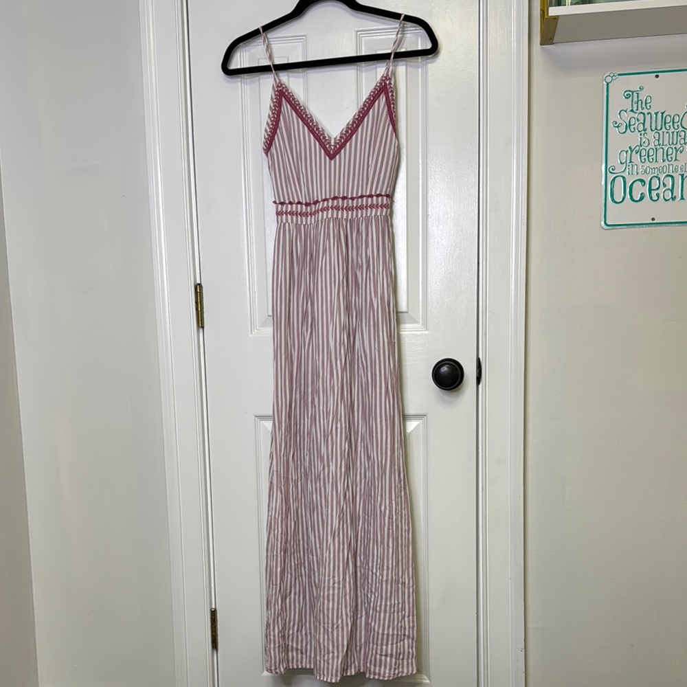 Japna Pink Maxi Sundress Spaghetti Strap V-Neck